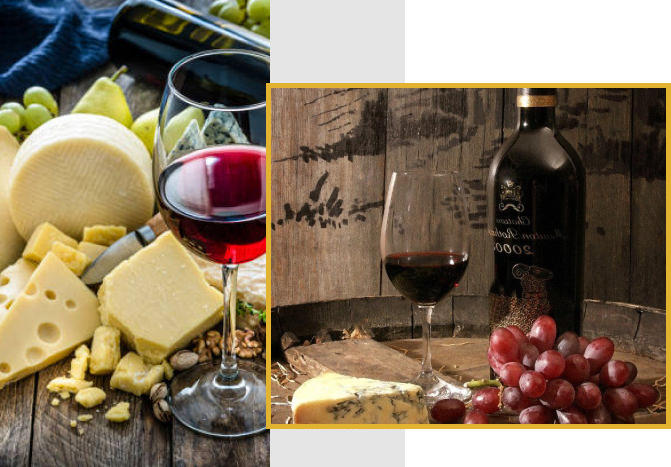 Queijos e vinho